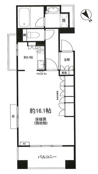 クリオ立川弐番館(1K/9階)の間取り写真
