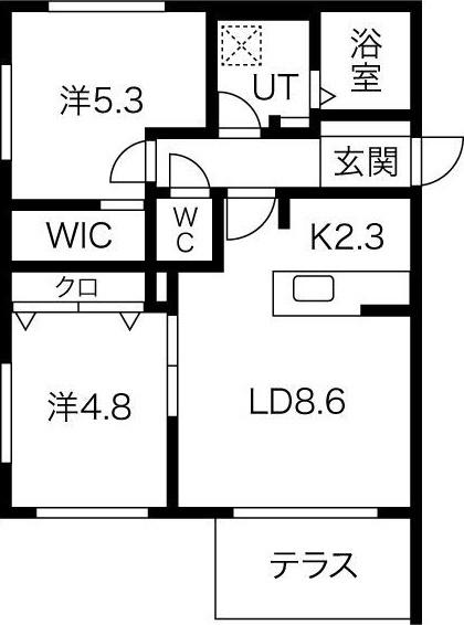 ミカエルアルファIII(2LDK/4階)の間取り写真