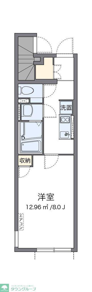クレイノアレキサンドライト(1K/1階)の間取り写真