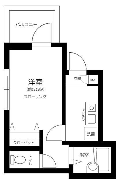 MELDIA足立4丁目(1K/2階)の間取り写真