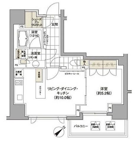パークハビオ渋谷(1LDK/12階)の間取り写真