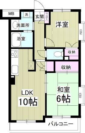 ウィンベルコーラス大宮日進(2LDK/5階)の間取り写真