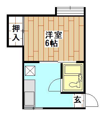 ハイツ桜(1K/1階)の間取り写真
