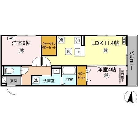 PREMILIFE石垣西(2LDK/1階)の間取り写真