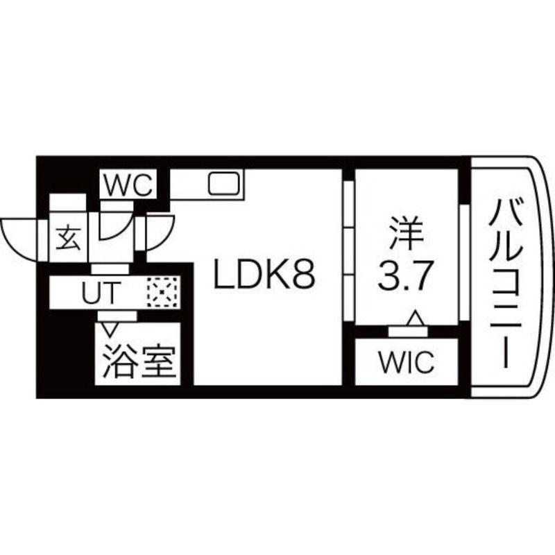セレニテ谷町CALME(1LDK/7階)の間取り写真