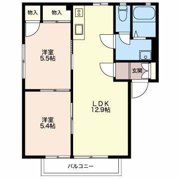 泉の郷A(2LDK/2階)の間取り写真