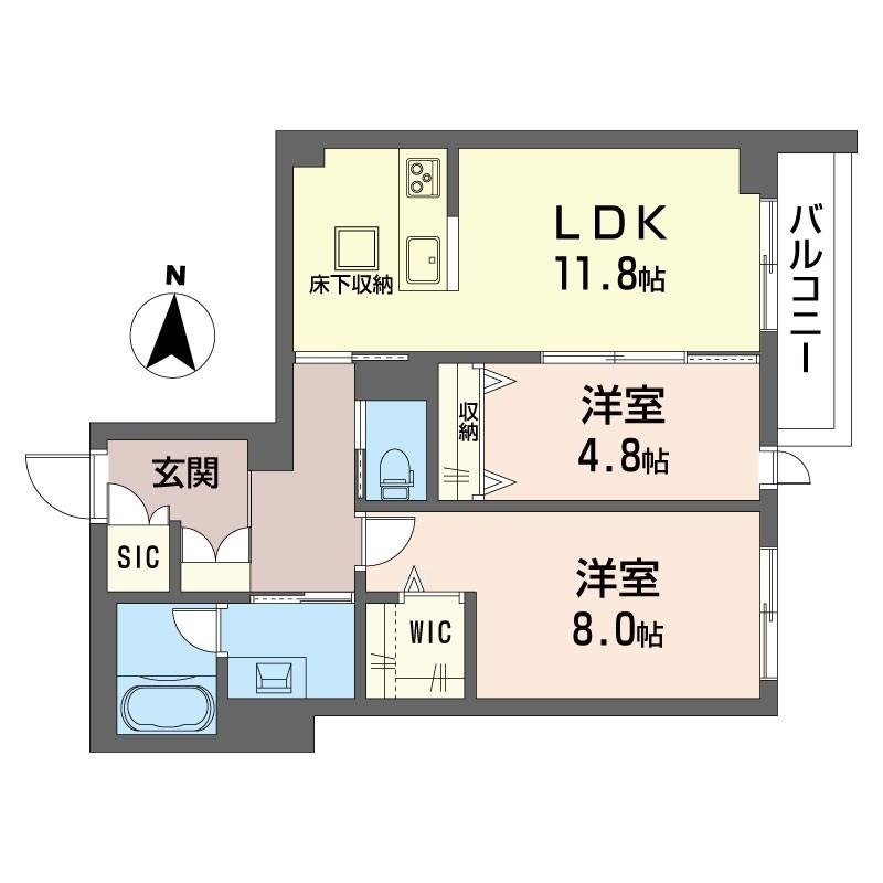 リラフォート(2LDK/2階)の間取り写真