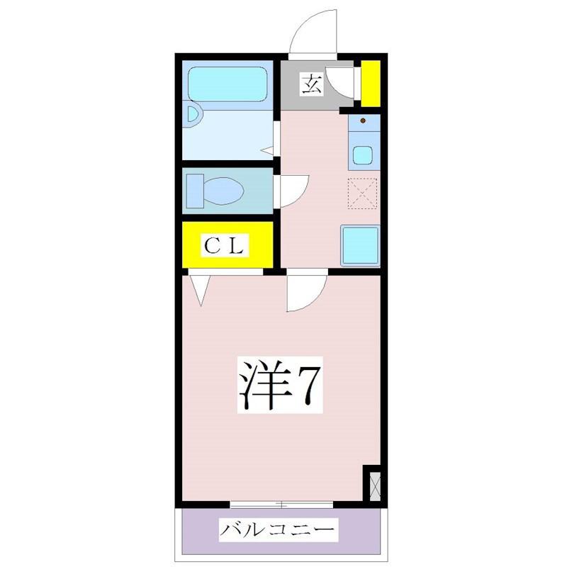 Tビル(1K/5階)の間取り写真