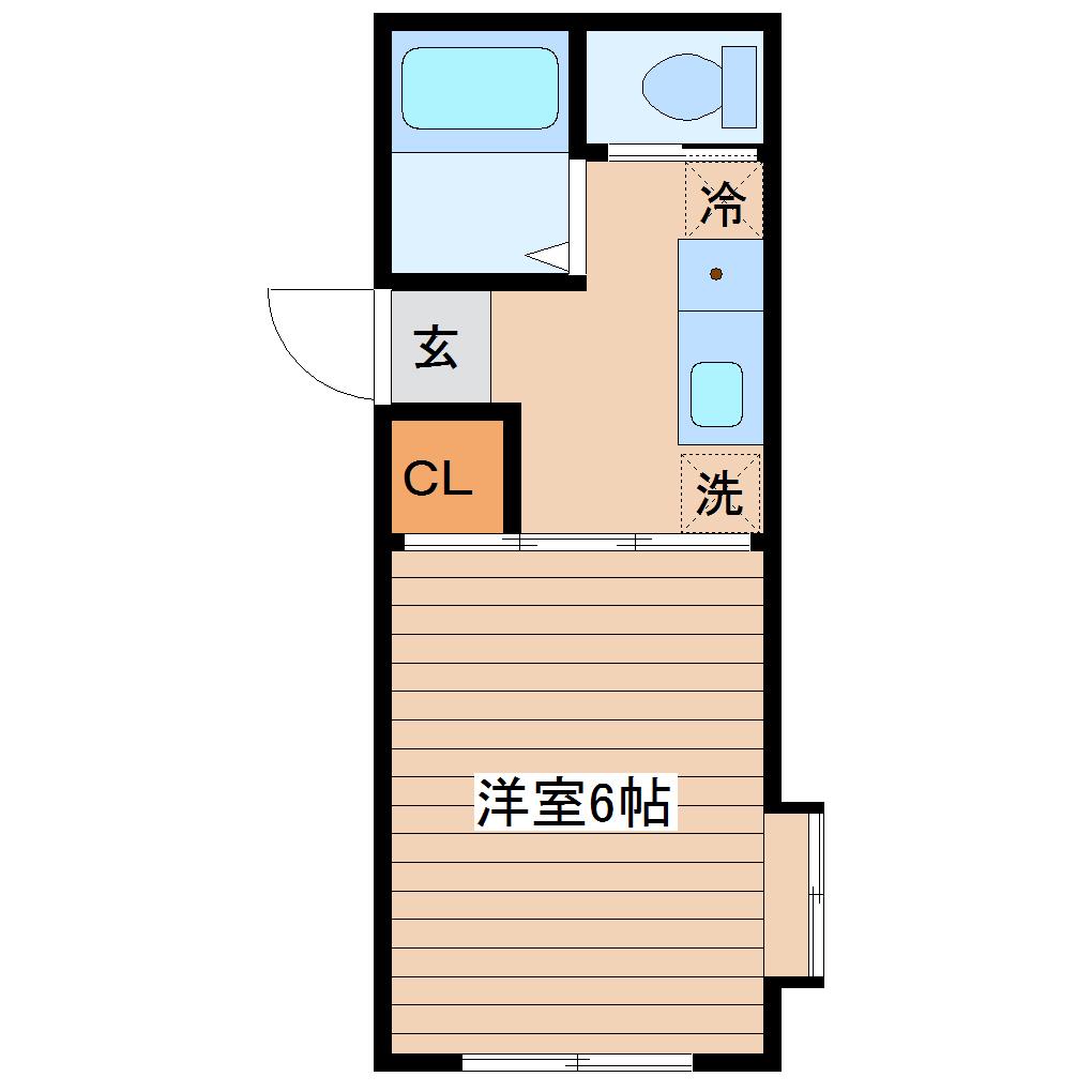 プランドビル銀杏町(1K/4階)の間取り写真