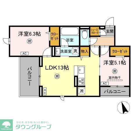 FORTUNA(2LDK/3階)の間取り写真