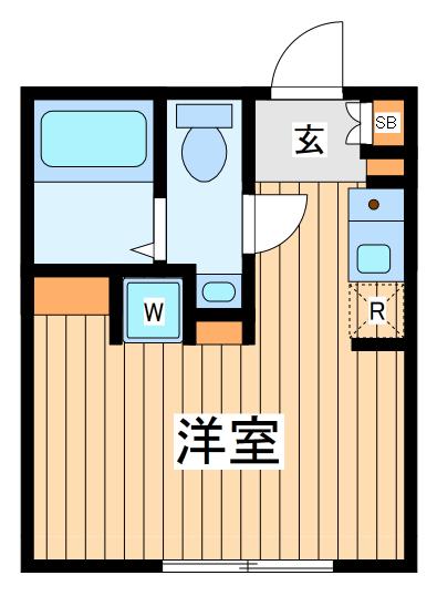 ガイアノイエ川崎大師(1K/2階)の間取り写真