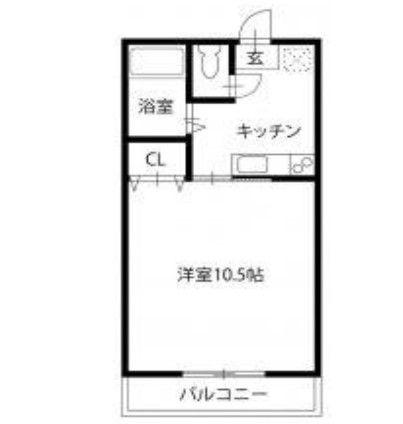 ドリーム館(1K/4階)の間取り写真