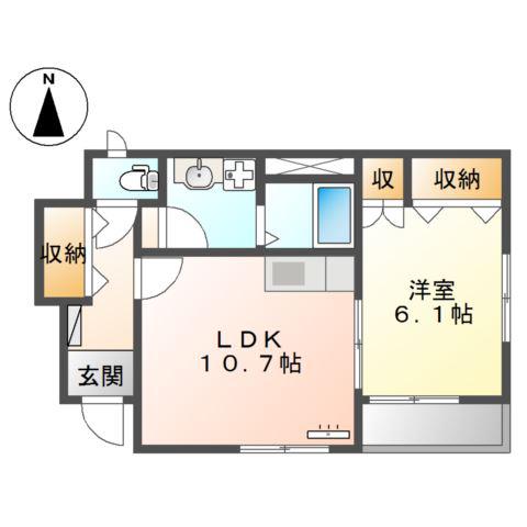 グランチェスタ(1LDK/1階)の間取り写真