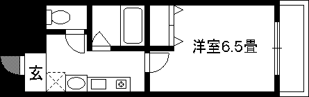 ラボ城北(1K/5階)の間取り写真