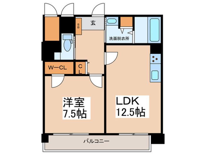 VENUSTA藤井寺(1LDK/6階)の間取り写真
