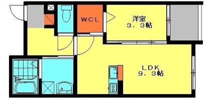 モアプラス井尻インディヴィ(1LDK/4階)の間取り写真