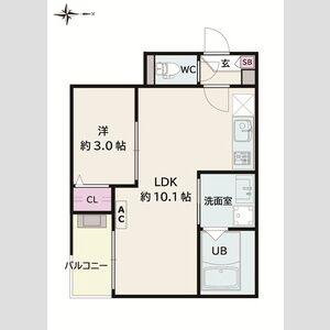 JACK KAWAMAI(1LDK/1階)の間取り写真
