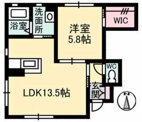 CASA SACHI(1LDK/1階)の間取り写真