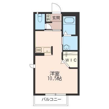 チェルシーハイツII(1K/2階)の間取り写真