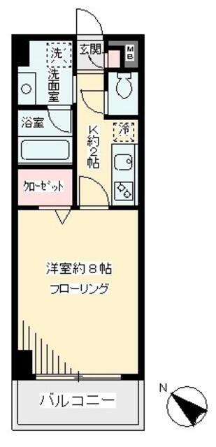 HEIM TAKUMI II(1K/2階)の間取り写真