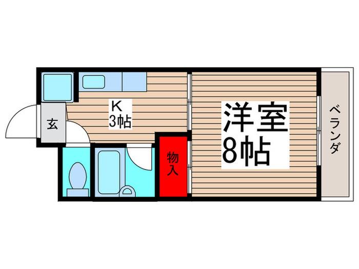 ハイツ栄(1K/2階)の間取り写真