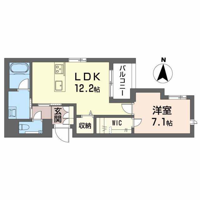 SOIRE 白壁(1LDK/4階)の間取り写真