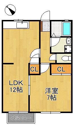 カンパーニュ(1LDK/1階)の間取り写真