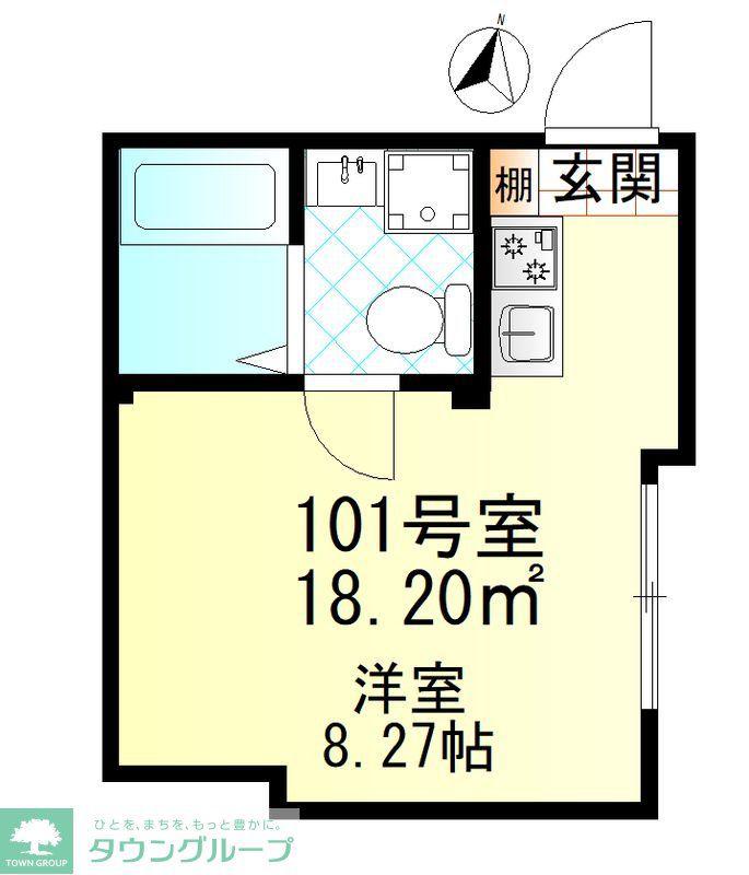 クレール堀切(1K/1階)の間取り写真