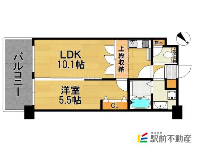 CLUB ORIENT BLD NO.8(1LDK/5階)の間取り写真
