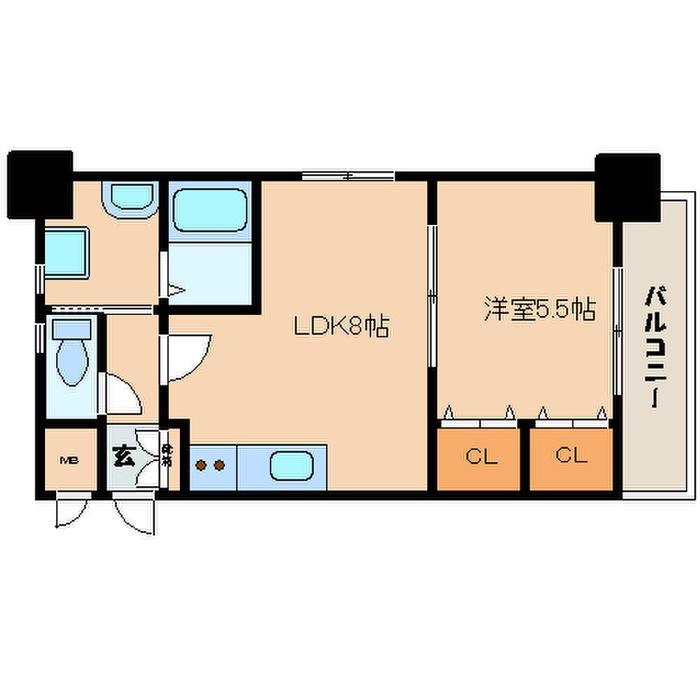 FUSHI BLD(1LDK/4階)の間取り写真