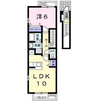 サンウエスト(1LDK/2階)の間取り写真