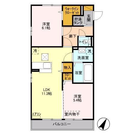 グランマルニエ(2LDK/1階)の間取り写真