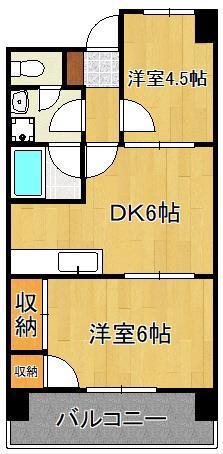 アベニュー21(2DK/7階)の間取り写真