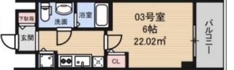 S-RESIDENCE北浜(1K/5階)の間取り写真