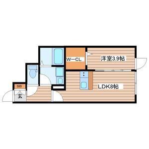 エフエス名取(1LDK/1階)の間取り写真