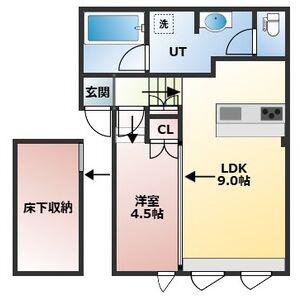 エスパニア札幌V(1LDK/1階)の間取り写真