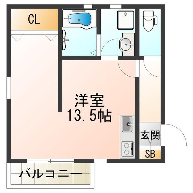 SUMISEI照ヶ丘(ワンルーム/2階)の間取り写真