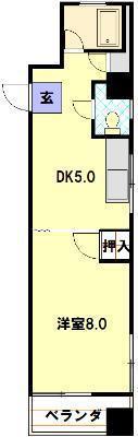 マリポーサ宮川(1DK/6階)の間取り写真