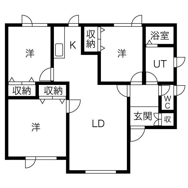 ハピネス(3LDK/2階)の間取り写真