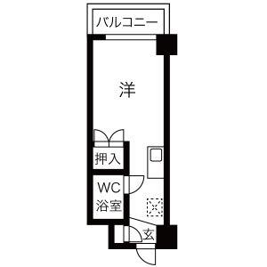 リバーハイツ納屋橋(ワンルーム/5階)の間取り写真