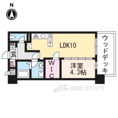 阪急京都線 洛西口駅 徒歩5分 5階建 築11年(1LDK/5階)の間取り写真