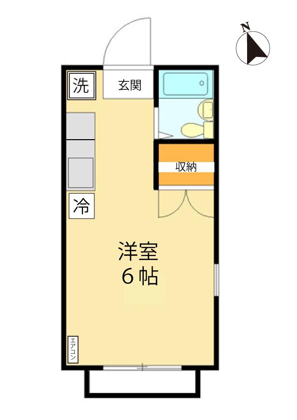 アクシス山口台(ワンルーム/2階)の間取り写真