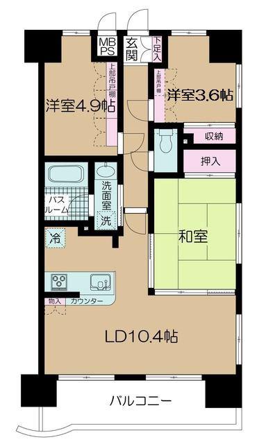 日神パレステージ横浜吉野町第二(3LDK/9階)の間取り写真