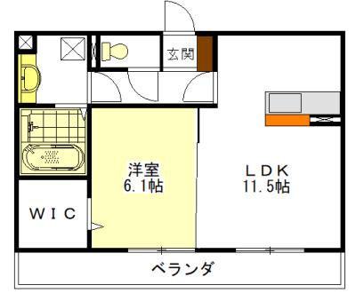 D-ROOM渋見町(1LDK/2階)の間取り写真