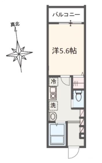 MELDIA八広V(1K/2階)の間取り写真
