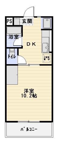 ノーヴァII(1DK/4階)の間取り写真