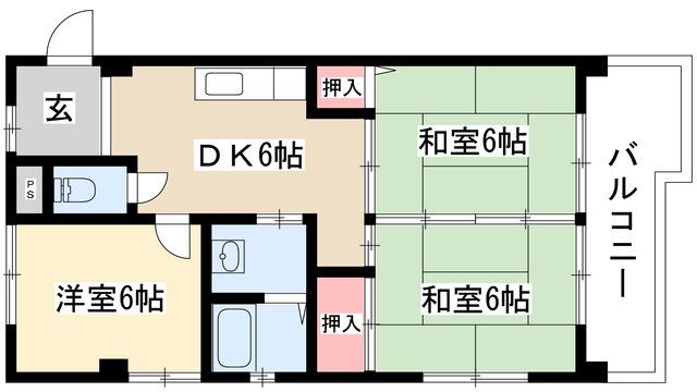 メゾンドールサカエ(3DK/4階)の間取り写真