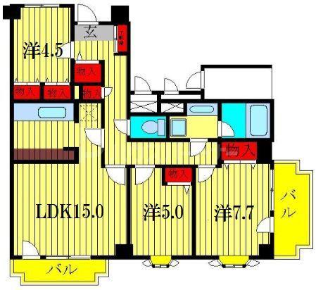 TS GARDEN柏(3LDK/2階)の間取り写真
