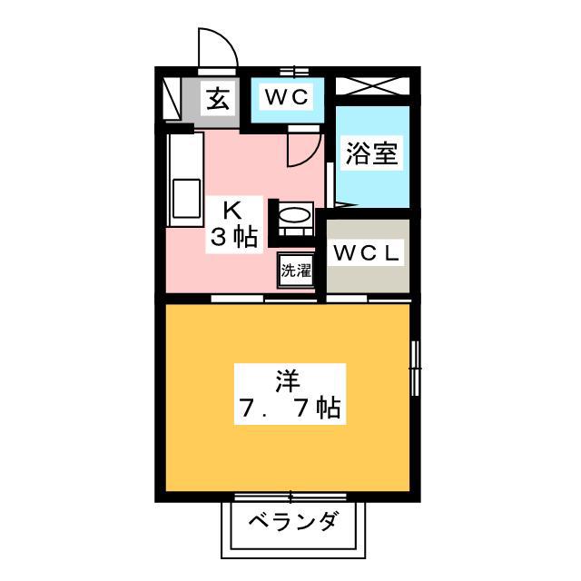 コーポベルウッド(1K/1階)の間取り写真