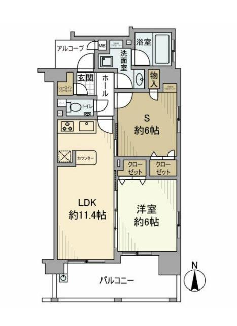 エステムプラザ芝公園(2LDK/15階)の間取り写真